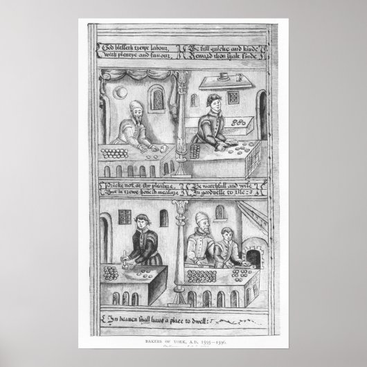 Poster Ordonnance des boulangers de York, 1595-1596 (Devant)