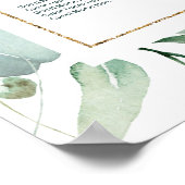 Poster Ordre ALPHABÉTIQUE Carte Mariage de verdure (Coin)