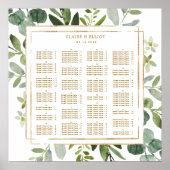 Poster ORDRE ALPHABÉTIQUE Gold Green Mariage Siège (Devant)