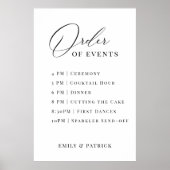 Poster Ordre des événements Calendrier Mariage Élégant Mo (Devant)