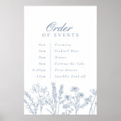 Poster Ordre des événements Mariage Périwinkle Fleur sauv (Devant)