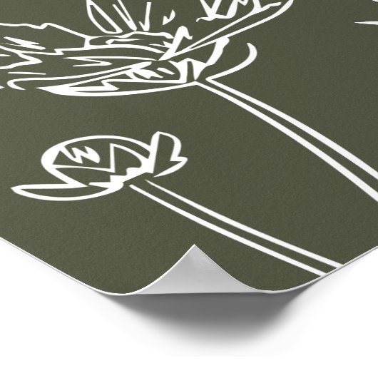 Poster Ordre des événements Mariage Périwinkle Fleur sauv (Coin)