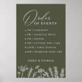 Poster Ordre des événements Mariage Périwinkle Fleur sauv (Devant)