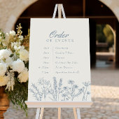 Poster Ordre des événements Mariage Périwinkle Fleur sauv