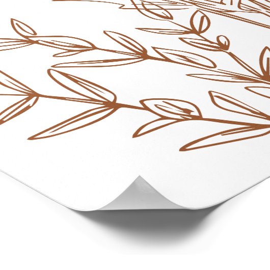 Poster Ordre des événements Mariage Terracotta Fall Fleur (Coin)