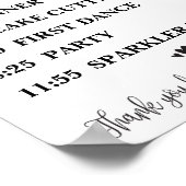 Poster Ordre des événements Réception de mariage ou signe (Coin)