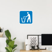 Poster Ordures / ordures / Refuser le panneau routier (Bureau à domicile)