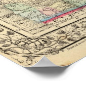 Poster Ore, Lavage, Idaho, Carte du Mont par Mitchell (Coin)