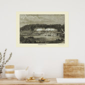Poster Oregon City, OU Carte panoramique - 1850 (Cuisine)