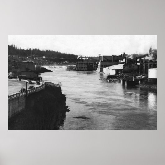 Poster Oregon City, OU Willamette Falls et Paper Mills (Devant)