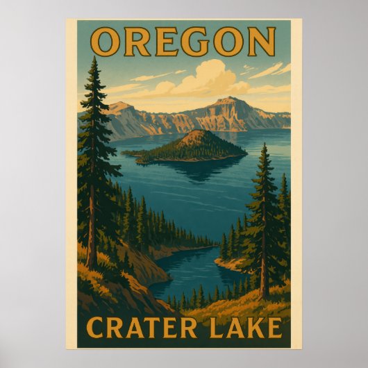 Poster Oregon Crater Lake V03 (Devant)