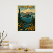 Poster Oregon Crater Lake V03 (Cuisine)