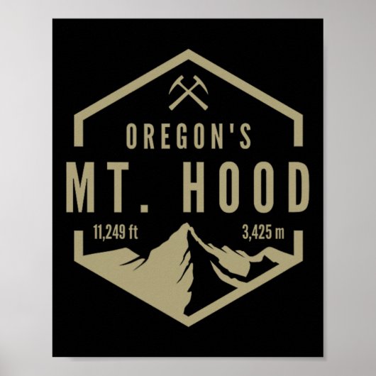 Poster Oregon Mountain Mt. Hood (Devant)