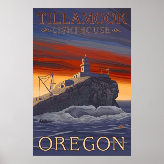 Poster Oregon - Phare de Tillamook (Devant)