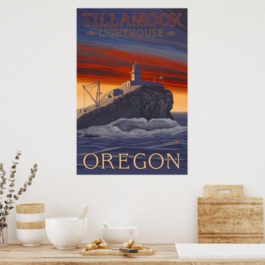 Poster Oregon - Phare de Tillamook (Cuisine)