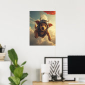 Poster Oreilles au vent, queue qui remue, mission prête (Bureau à domicile)