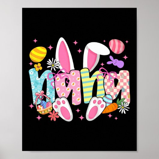 Poster Oreilles de lapin de Pâques Nana Coquette Bow Lapi (Devant)