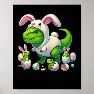 Poster Oreilles de lapin de T-rex de Pâques Costume de di