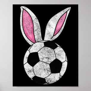 Poster Oreilles de lapin Football Joyeuses Pâques Garçons
