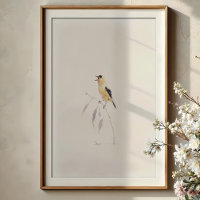 Orfèvrerie américaine Goldfinch Chanter Aquarelle 