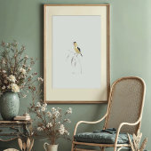 Poster Orfèvrerie américaine Goldfinch Chanter Aquarelle