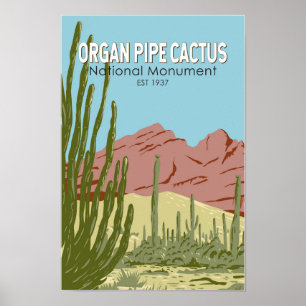 Poster Organ Pipe Cactus National Monument Arizona Retro