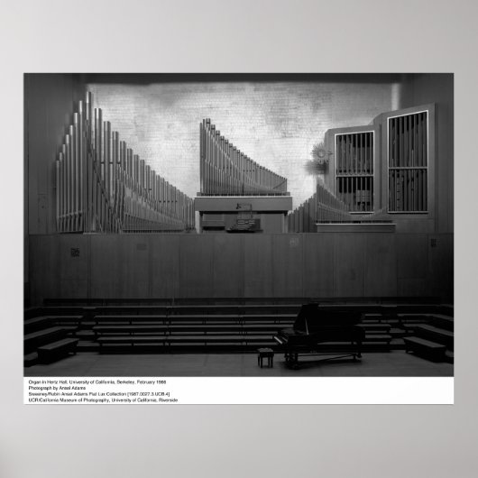 Poster Organe dans Hertz Hall, UC Berkeley, 1966 (Devant)