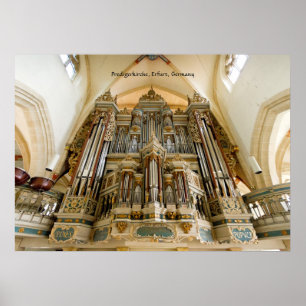 Poster Organe dans la Predigerkirche, Erfurt, Allemagne