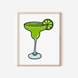 Poster Organic Hand-Drawn Margarita Art