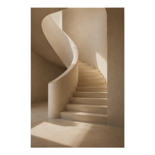 Poster Organic Modern Staircase Architecture Print (Devant)