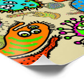 Poster Organismes de laboratoire microscopique amusants (Coin)