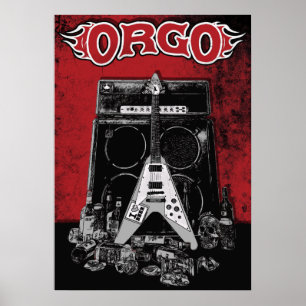 Poster ORGO - Amp, Guitare et Booze Rouge