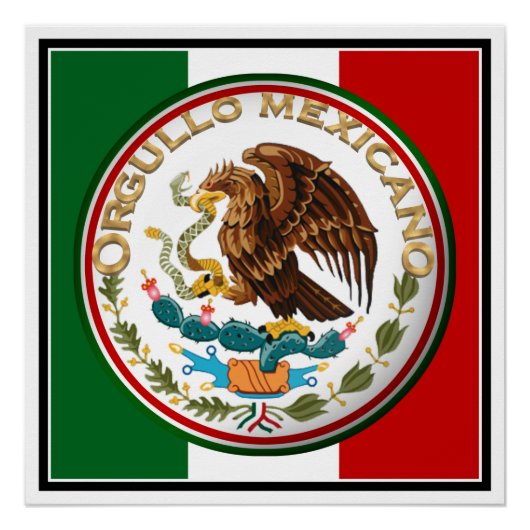 Poster Orgueil Mexicain (Aigle du drapeau mexicain) (Devant)