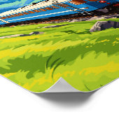 Poster Orient Express Europe illustration de voyage vinta (Coin)