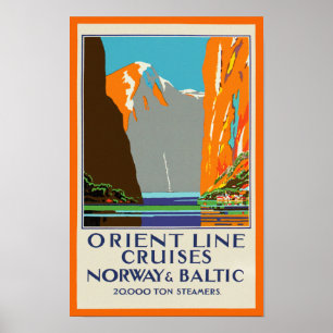 Poster Orient Line Cruises ~ Norway & Baltic