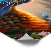 Poster Oriental bleu calico chat sauvage, Dystopian (Coin)