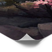 Poster Oriental Cherry Blossoms aquarelle peinture (Coin)