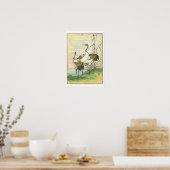 Poster Oriental Cranes by the Water (Cuisine)