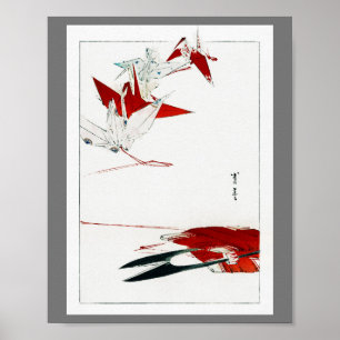 Poster Origami d'oiseaux, Watanabe Seitei