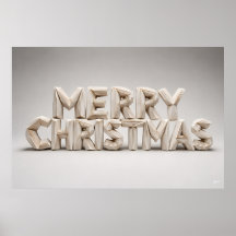 Origami Merry Christmas Block Letters