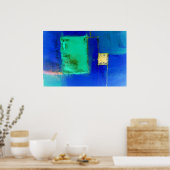 Poster original bleu Abstrait Imprimantes d'art Ab (Cuisine)