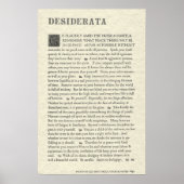Poster original de Desiderata par Max Ehrmann (Devant)