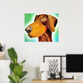 Poster original de l'artiste Proud Red doberman (Bureau à domicile)