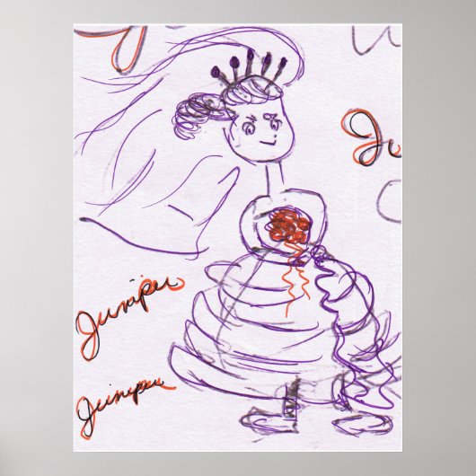 Poster original du croquis de mariée (Devant)