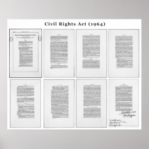 Poster ORIGINAL United States Civil Rights Act de 1964