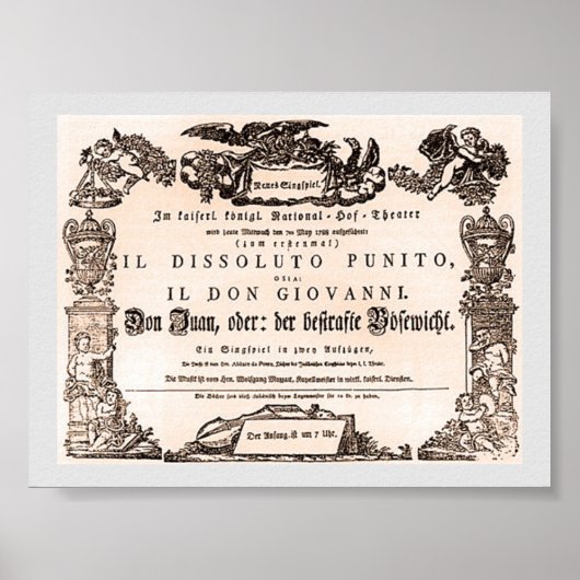 Poster Originale playbill, première de Vienne de Don Giov (Devant)