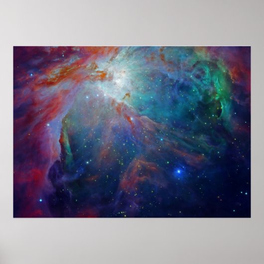 Poster Orion Nebula chatoyant bleu NASA (Devant)