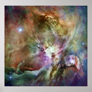 Poster Orion Nebula Composition from Hubble and Spitzer