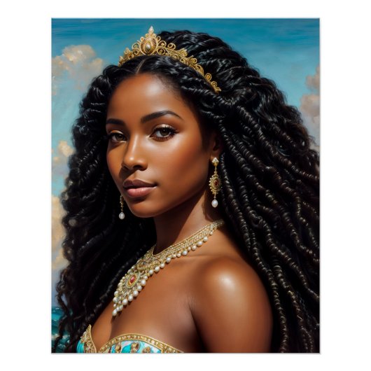 Poster Orisha Yemaya déesse de l'eau Art (Devant)