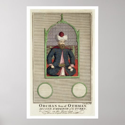 Poster Orkhan (c.1288-c.1362), fils d'Osman, deuxième emp (Devant)